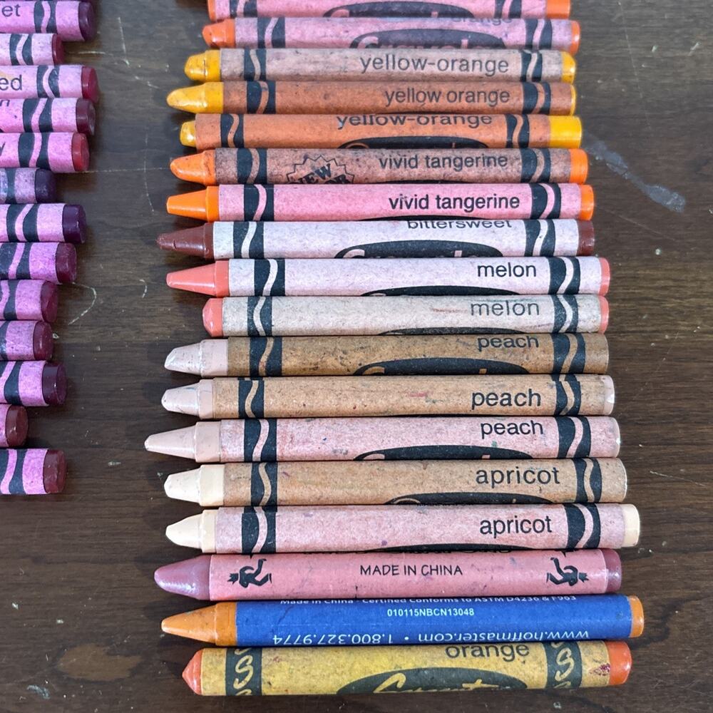 Crayola Crayons Vintage 90s Retired Binney & Smith Red Orange Thistle Pink Lot - Picture 4 of 12
